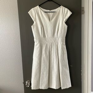 EUC Eliza J cream white and silver dress